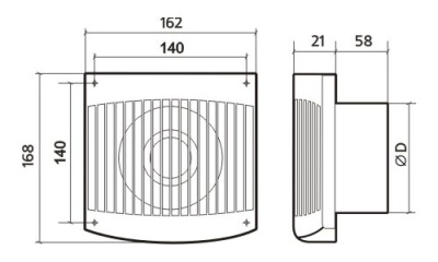 Вентилятор накладной ЭРА COMFORT 5-01 с выключателем