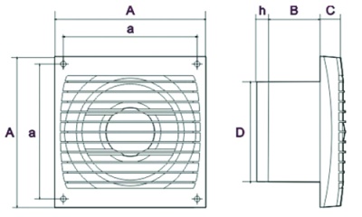 Вентилятор накладной ЭРА ERA 5C