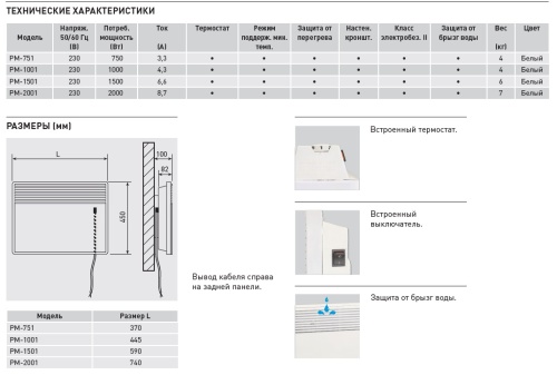 Конвектор Soler Palau PM-1501 Конвектор Soler Palau PM-1501