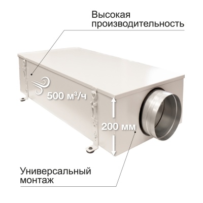 Приточная установка ФЬОРДИ КОМПАКТ ВПУ-500 ЕС/3-220/1-BLG